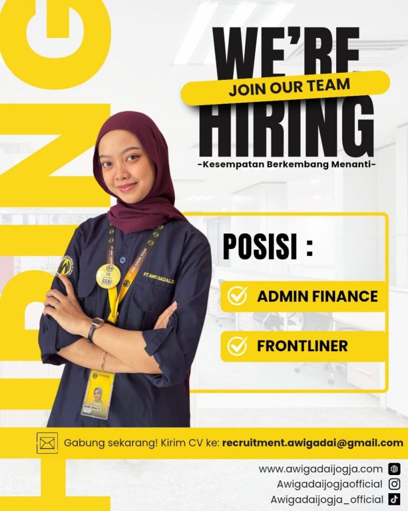 Poster lowongan PT AWI Gadai Jogja