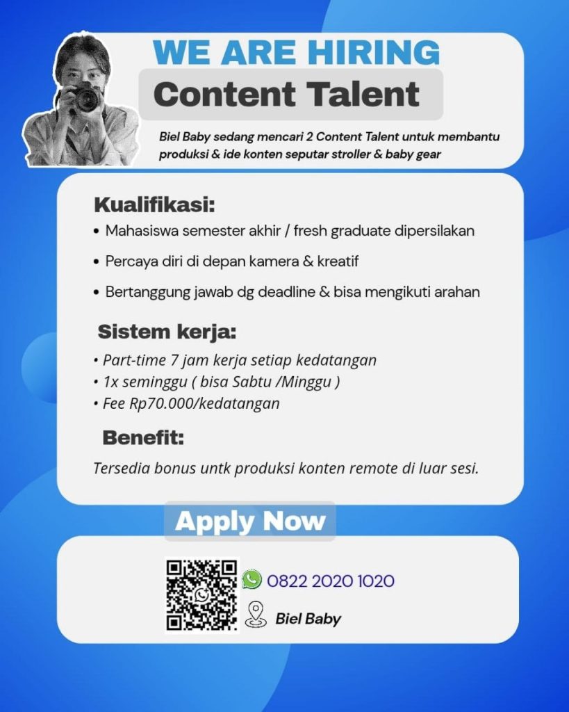 Poster lowongan Biel Baby