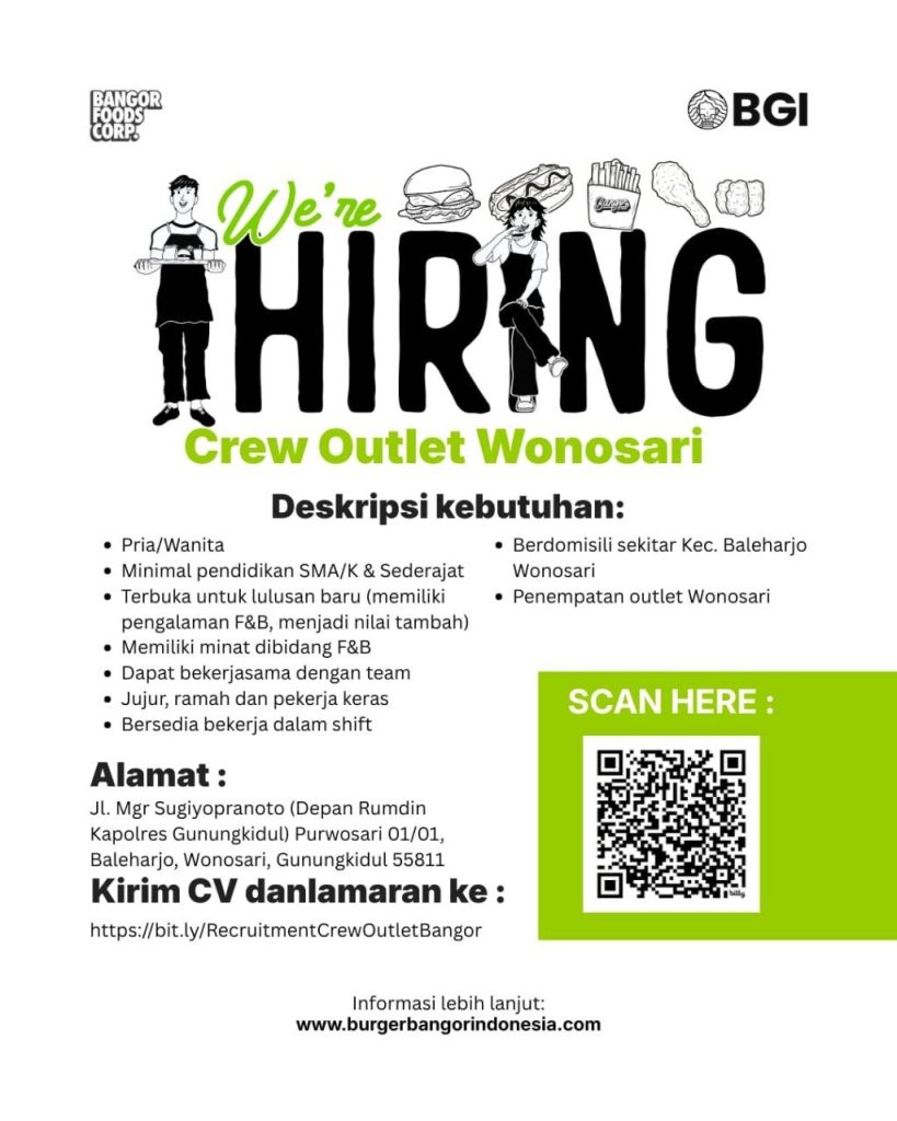 Poster lowongan Bangor Foods Corp