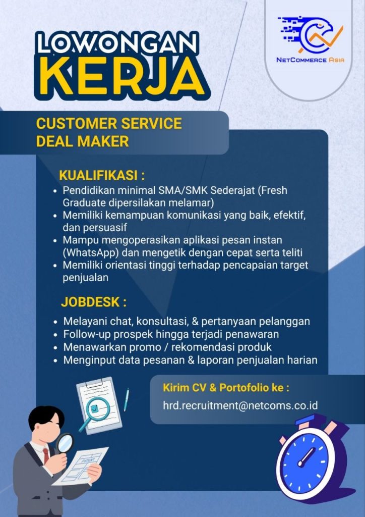 Poster lowongan CV. Makan Ayam Goreng Setiap Hari