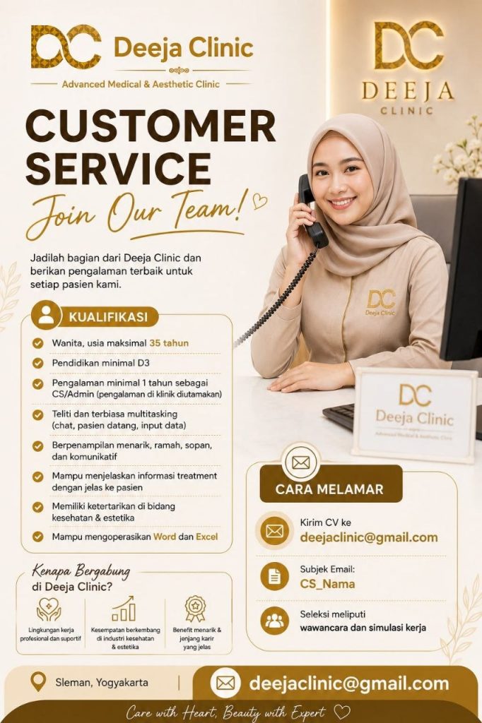 Poster lowongan Deeja Clinic