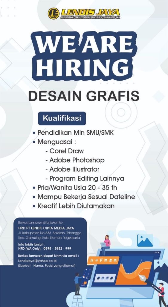 Poster lowongan PT Lendis Cipta Media Jaya