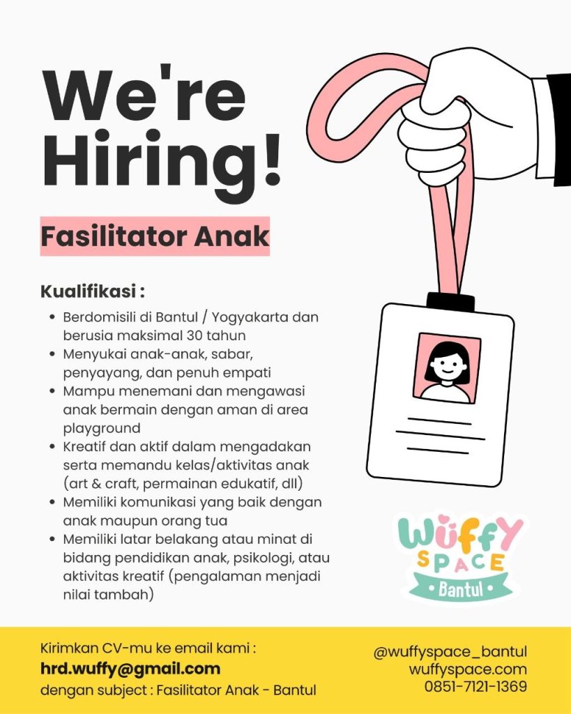 Poster lowongan Wuffy Space Bantul