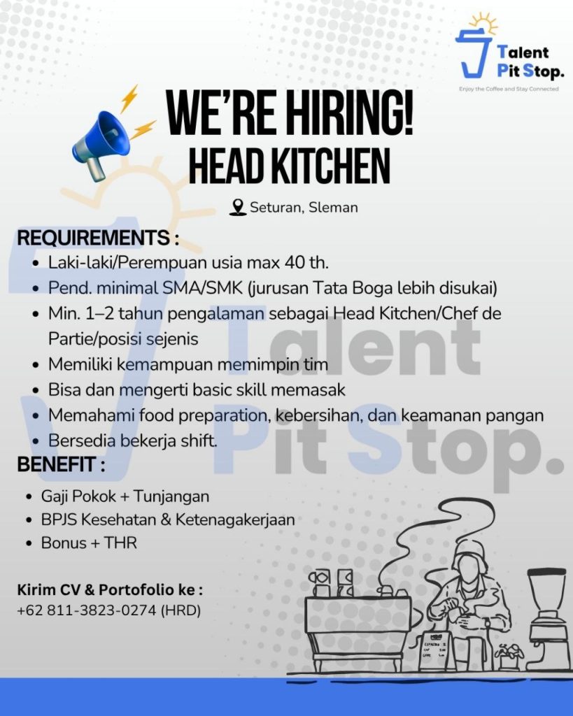 Poster lowongan Talent Pit Stop