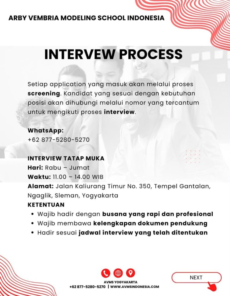 Poster lowongan Arby Vembria Modeling School Indonesia