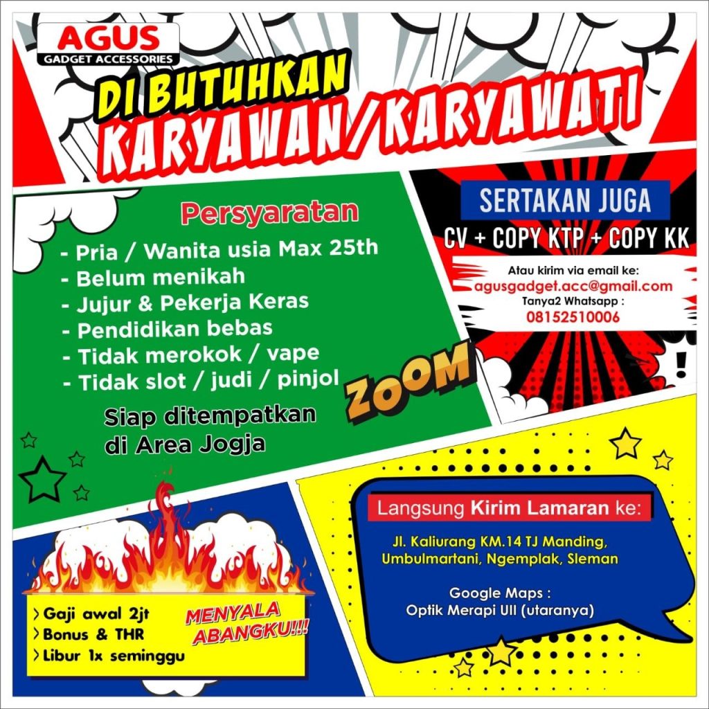 Poster lowongan Agus Gadget Accessories