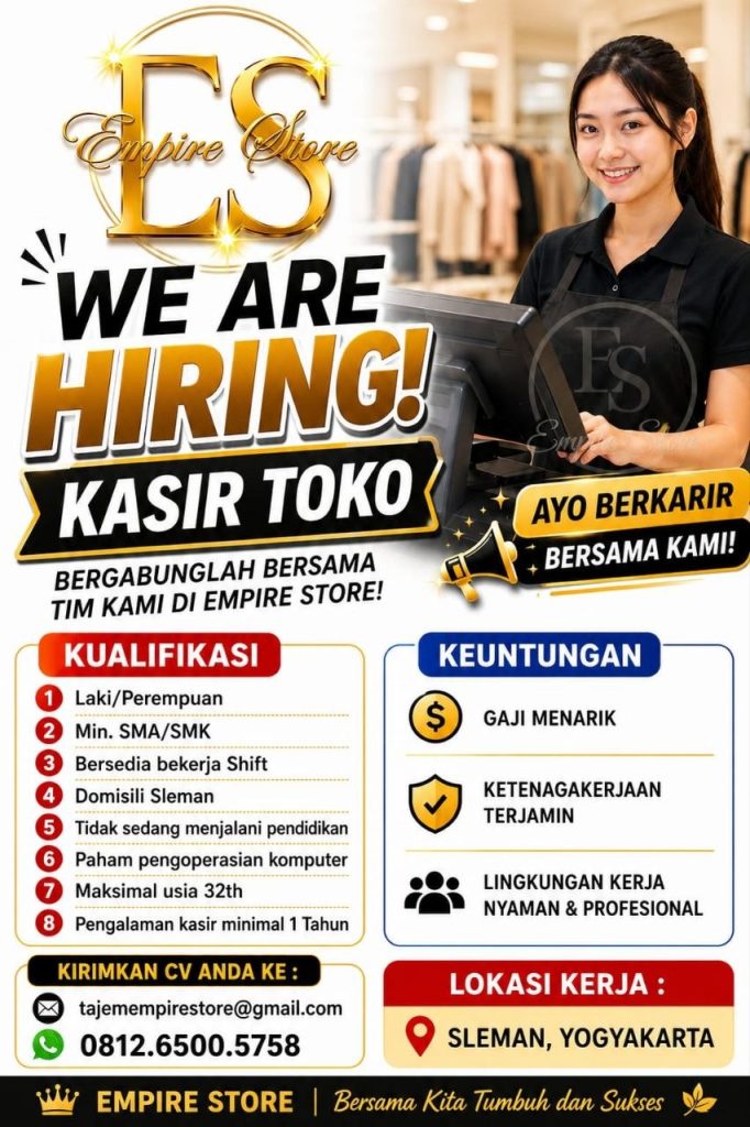 Poster lowongan Empire Store