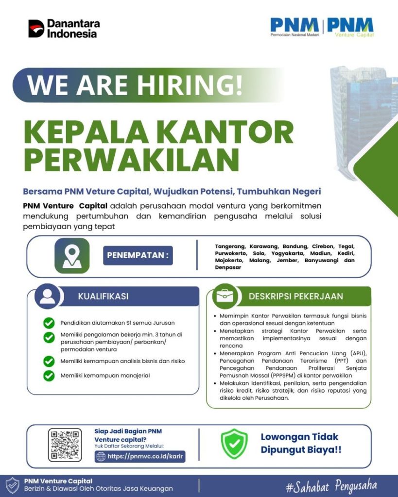 Poster lowongan PNM Venture Capital
