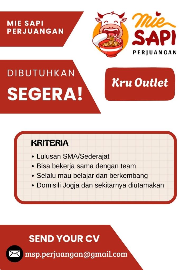 Poster lowongan Mie Sapi Perjuangan
