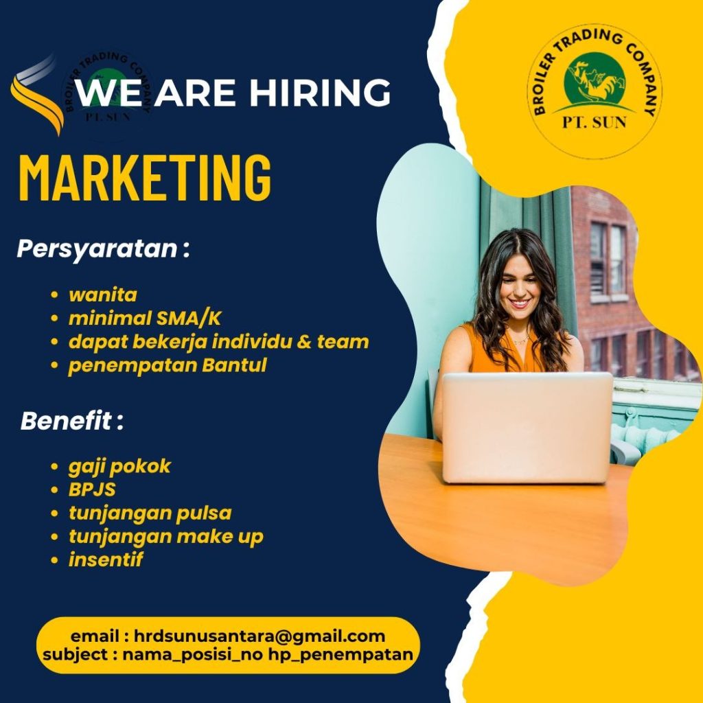 Poster lowongan PT. SUN