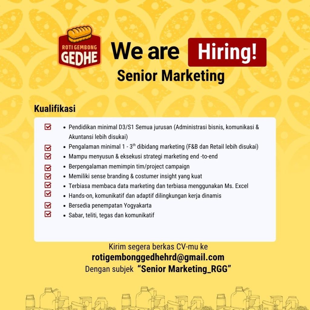 Poster lowongan Roti Gembong Gedhe