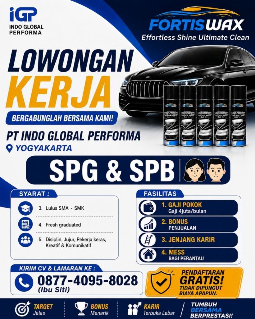 Poster lowongan PT Indo Global Performa
