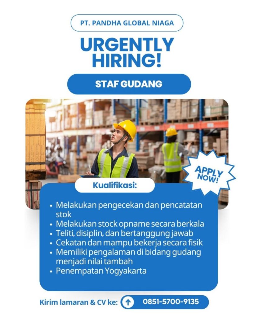 Poster lowongan PT. Pandha Global Niaga