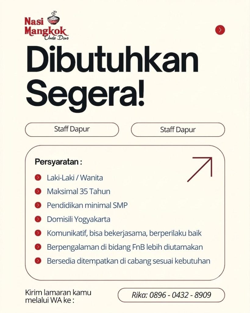 Poster lowongan Nasi Mangkok