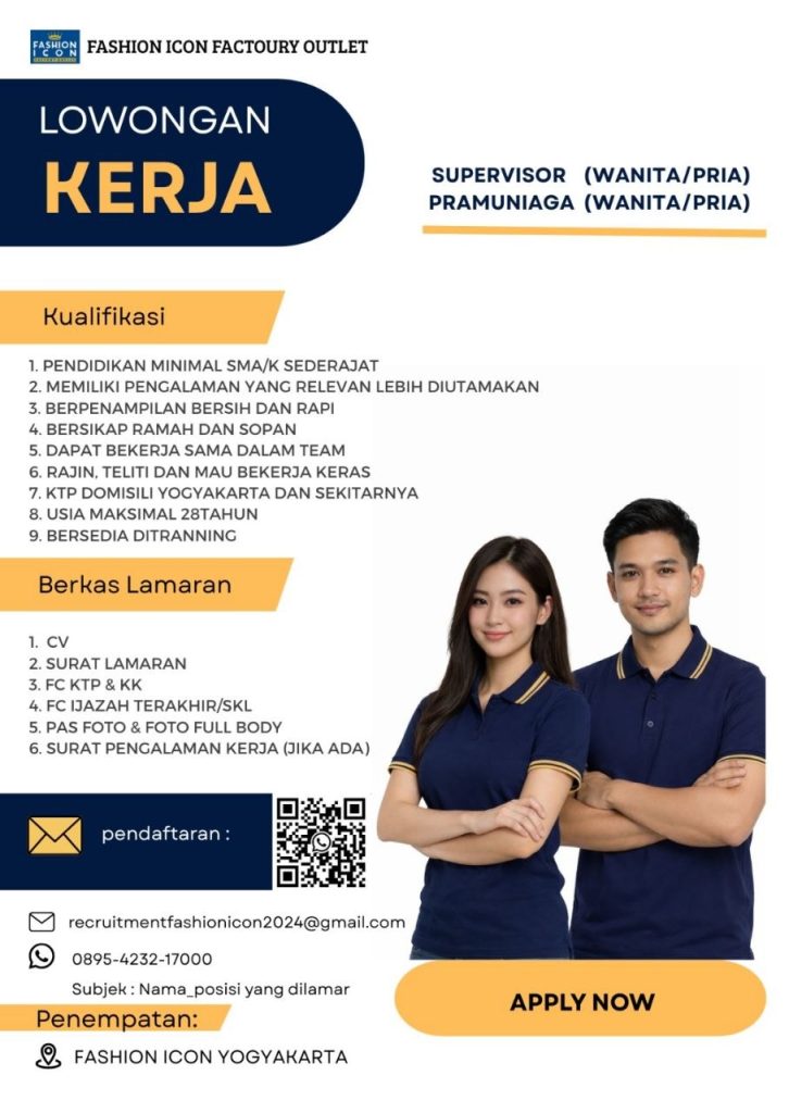 Poster lowongan Fashion Icon Factory Outlet