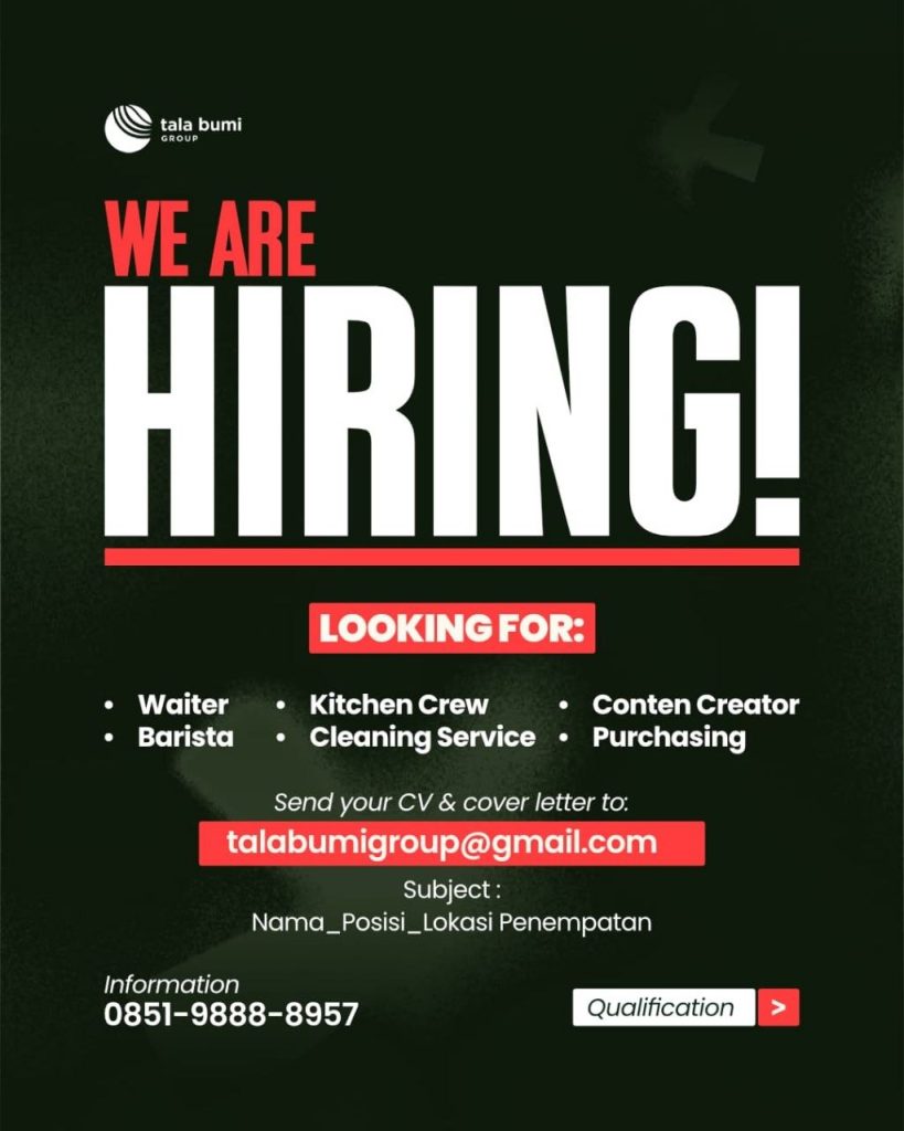Poster lowongan Tala Bumi Group
