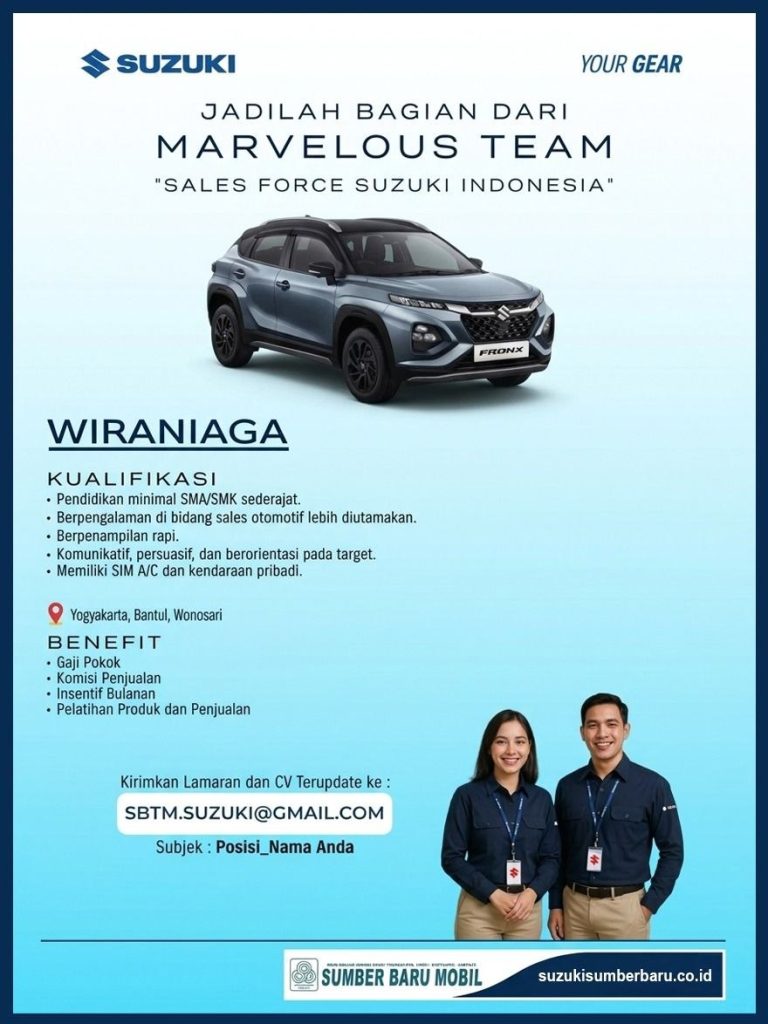 Poster lowongan Sumber Baru Mobil