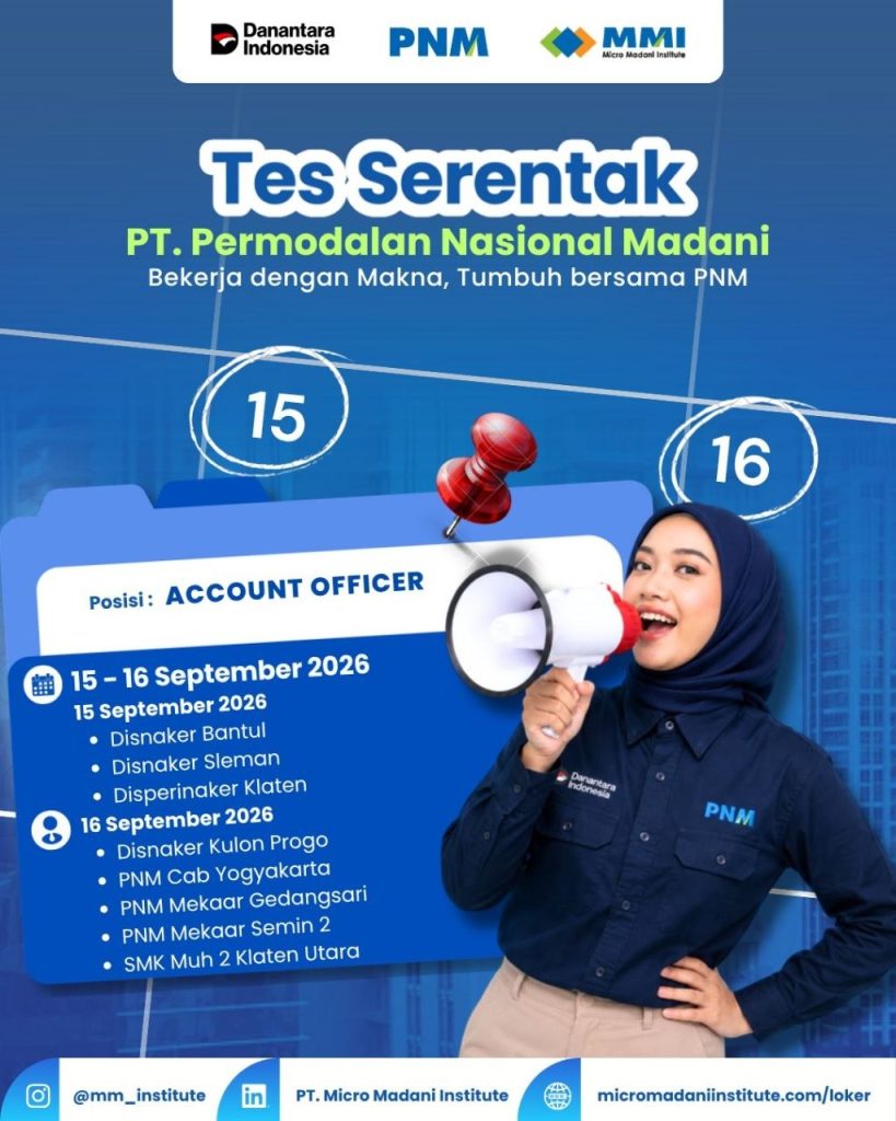 Poster lowongan PT. Permodalan Nasional Madani