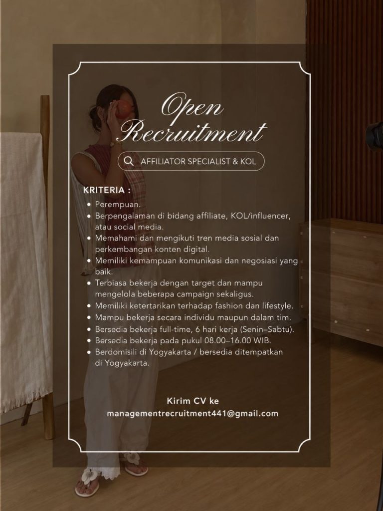 Poster lowongan LOKER JOGJA