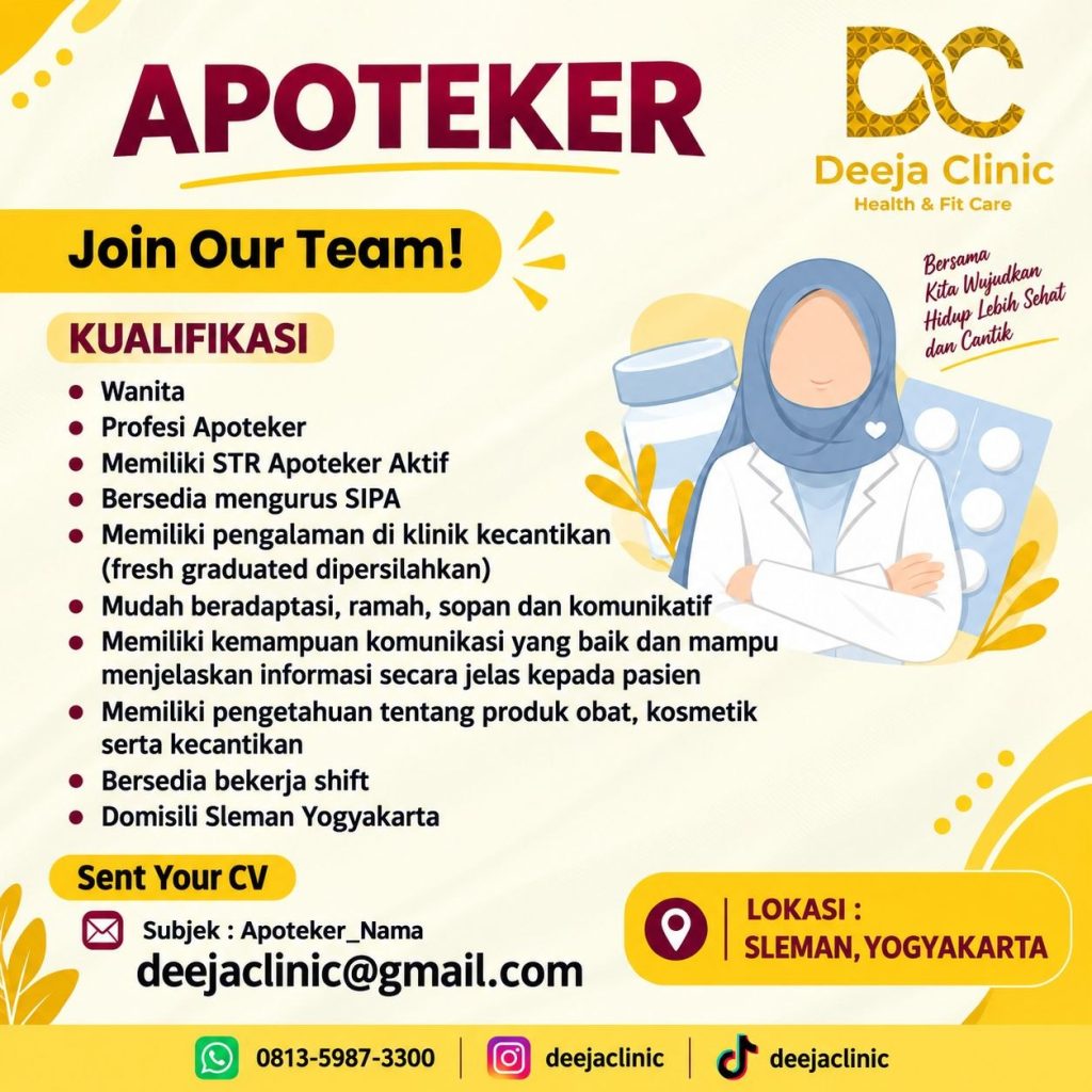 Poster lowongan Deeja Clinic