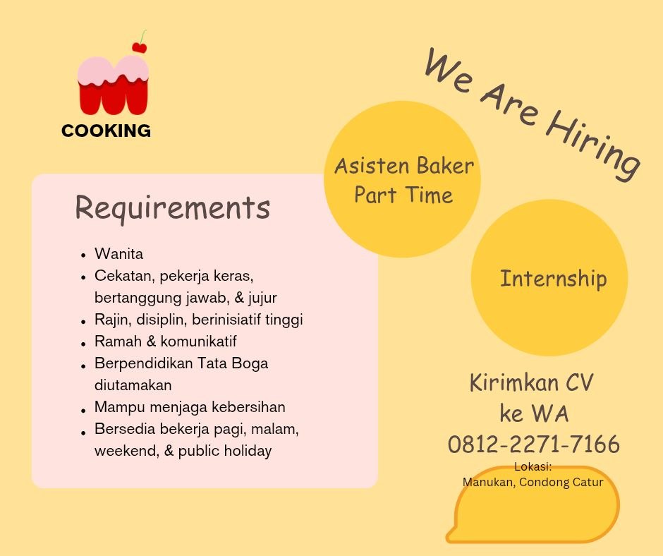 Poster lowongan MCooking