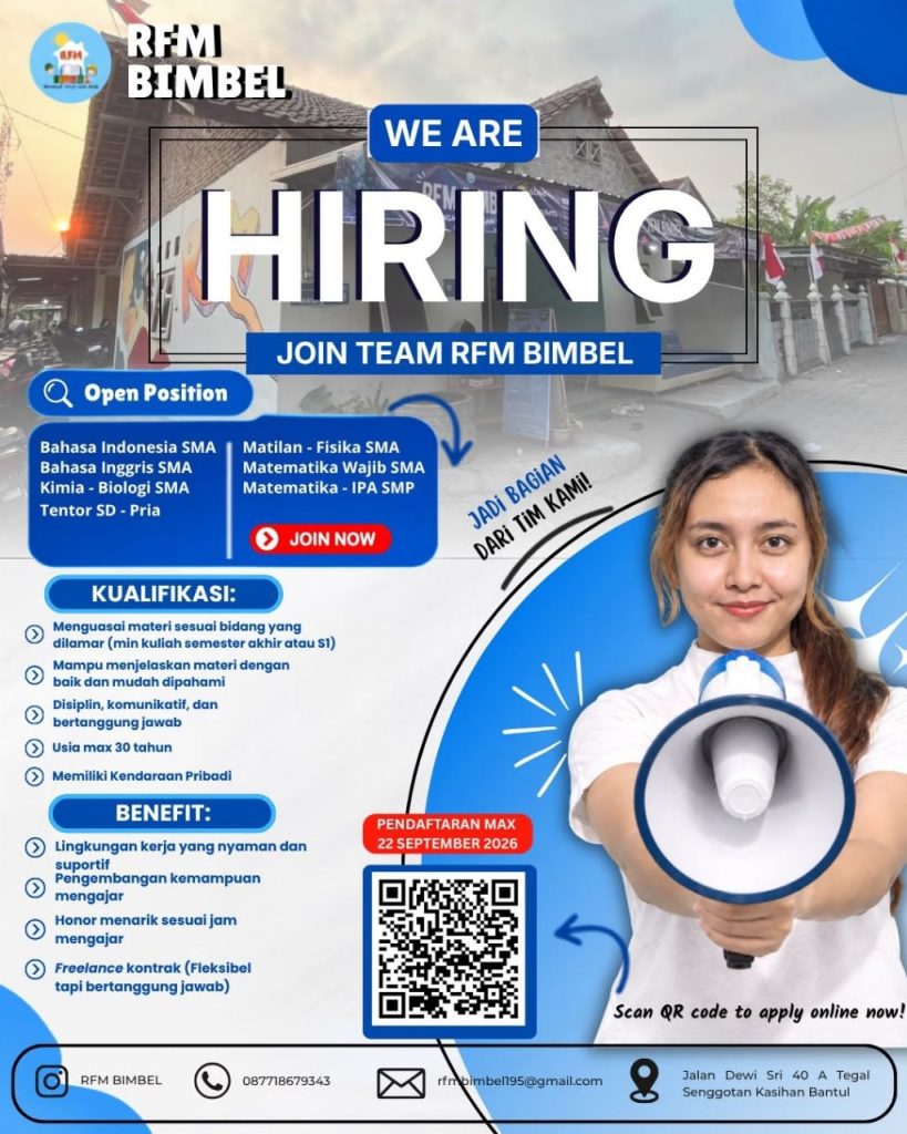 Poster lowongan RFM BIMBEL