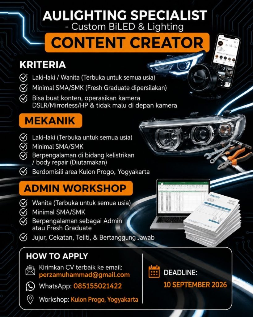 Poster lowongan LOKER JOGJA