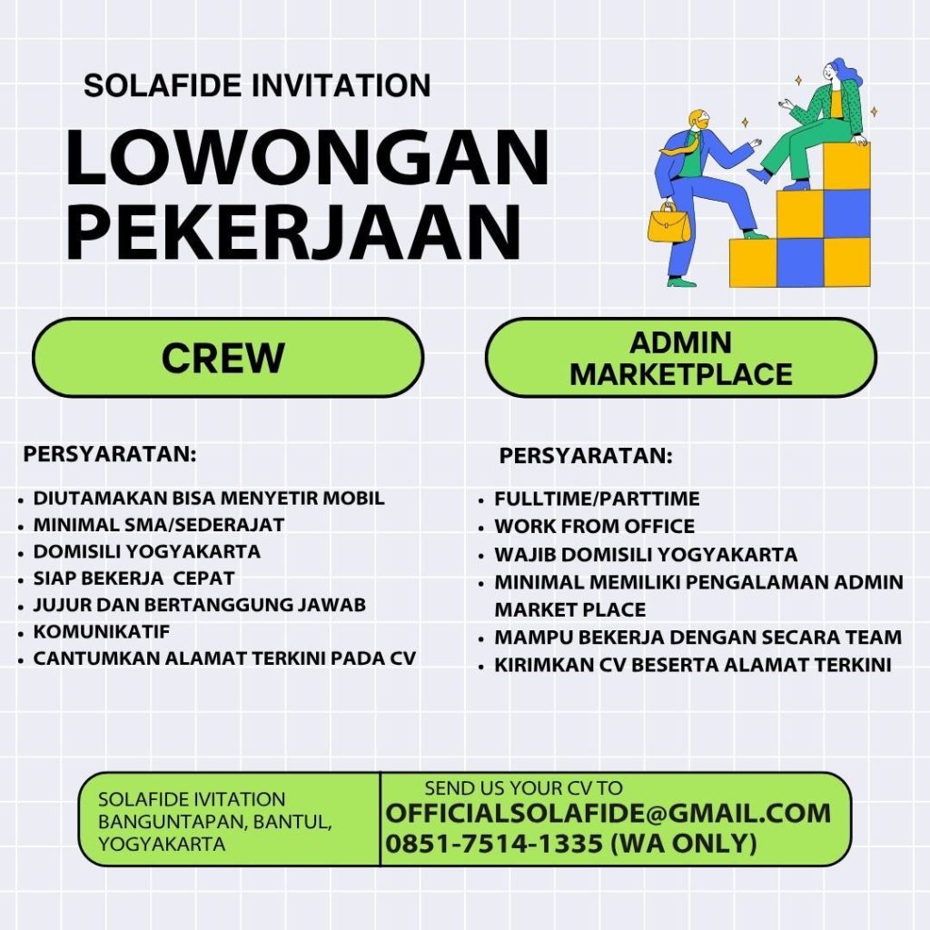 Poster lowongan SOLAFIDE INVITATION