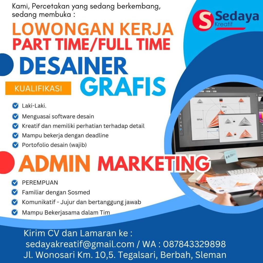 Poster lowongan Sedaya Kreatif