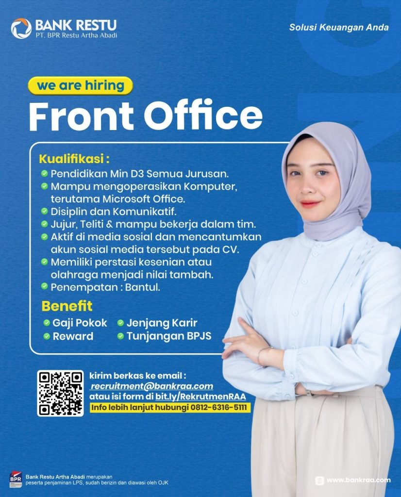 Poster lowongan PT. BPR Restu Artha Abadi