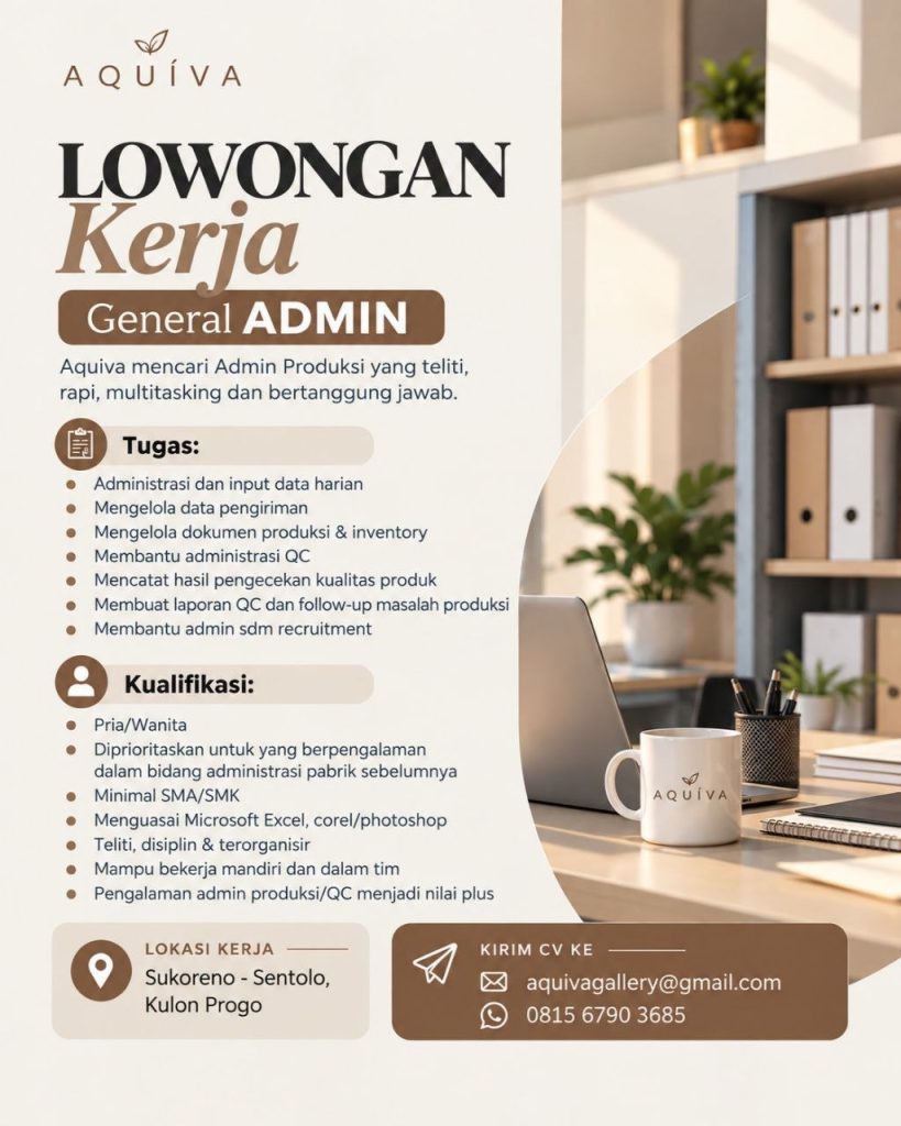 Poster lowongan CV Aquiva