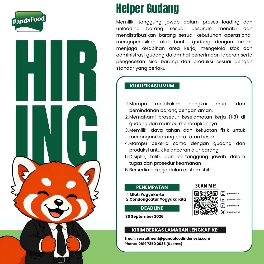Poster lowongan PandaFood