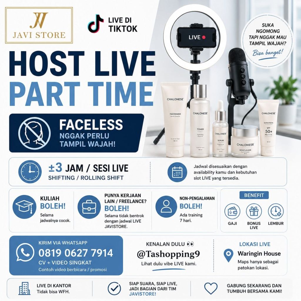 Poster lowongan Javi Store
