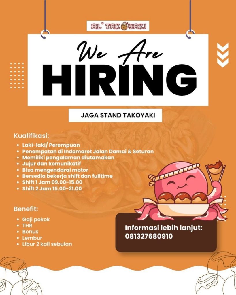 Poster lowongan AL' TAKOYAKI