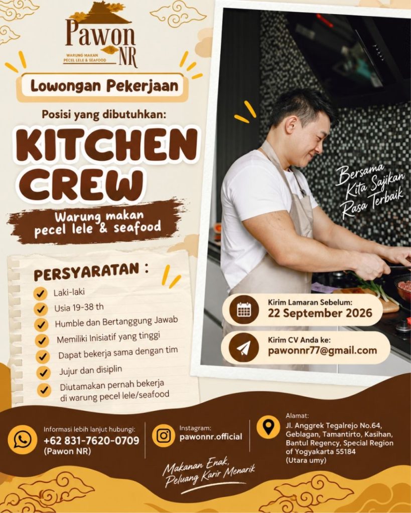 Poster lowongan Pawon NR
