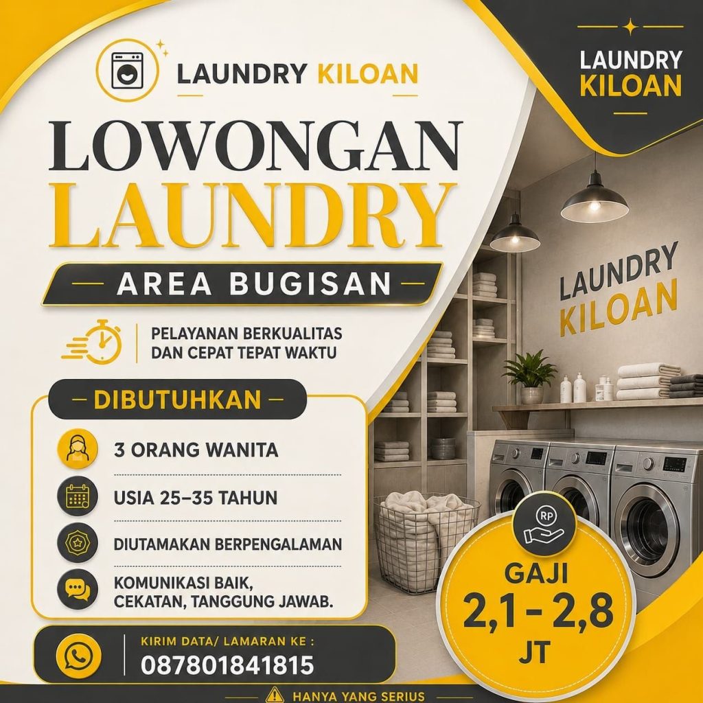 Poster lowongan Laundry Kiloan