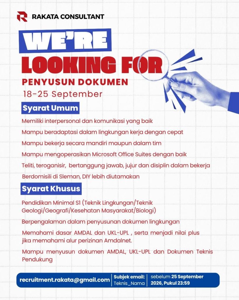 Poster lowongan RAKATA CONSULTANT