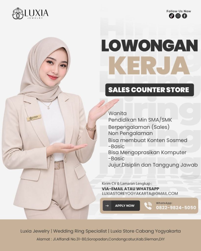 Poster lowongan Luxia Jewelry