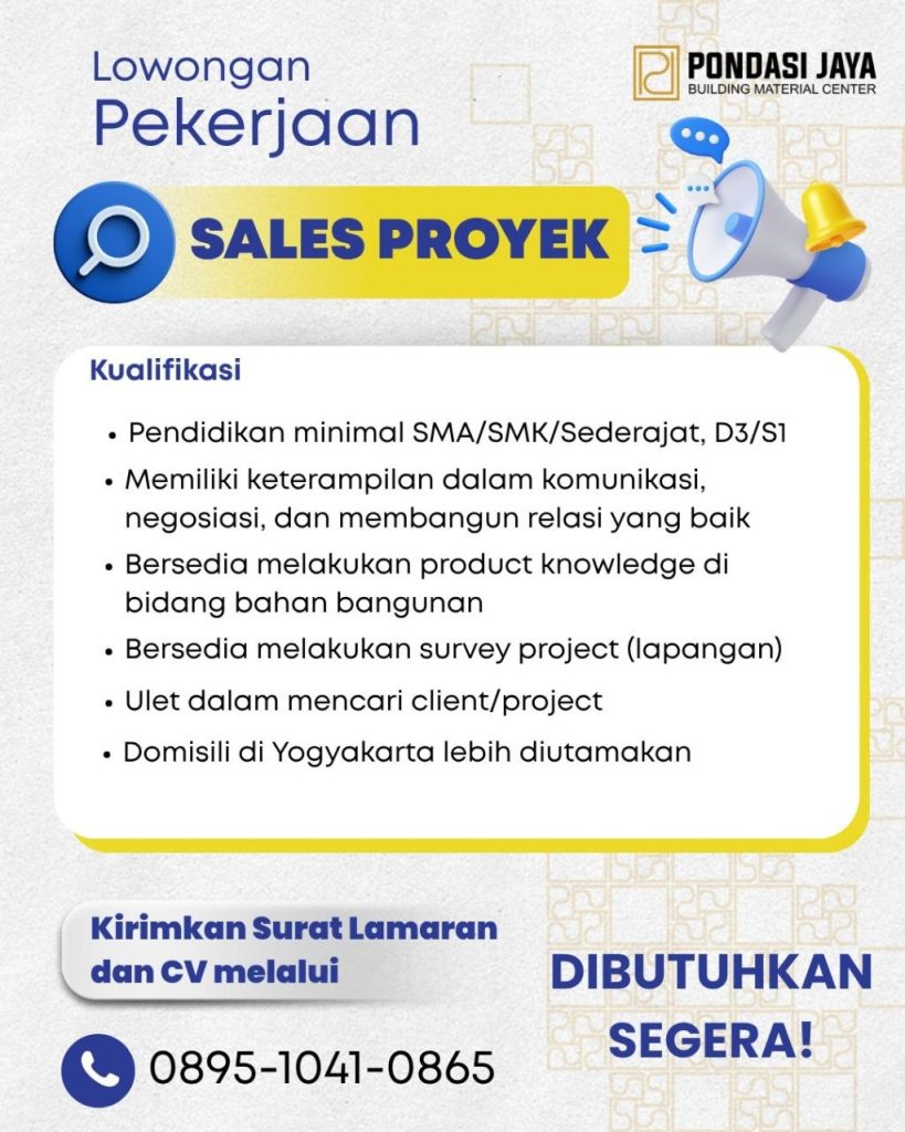Poster lowongan PONDASI JAYA