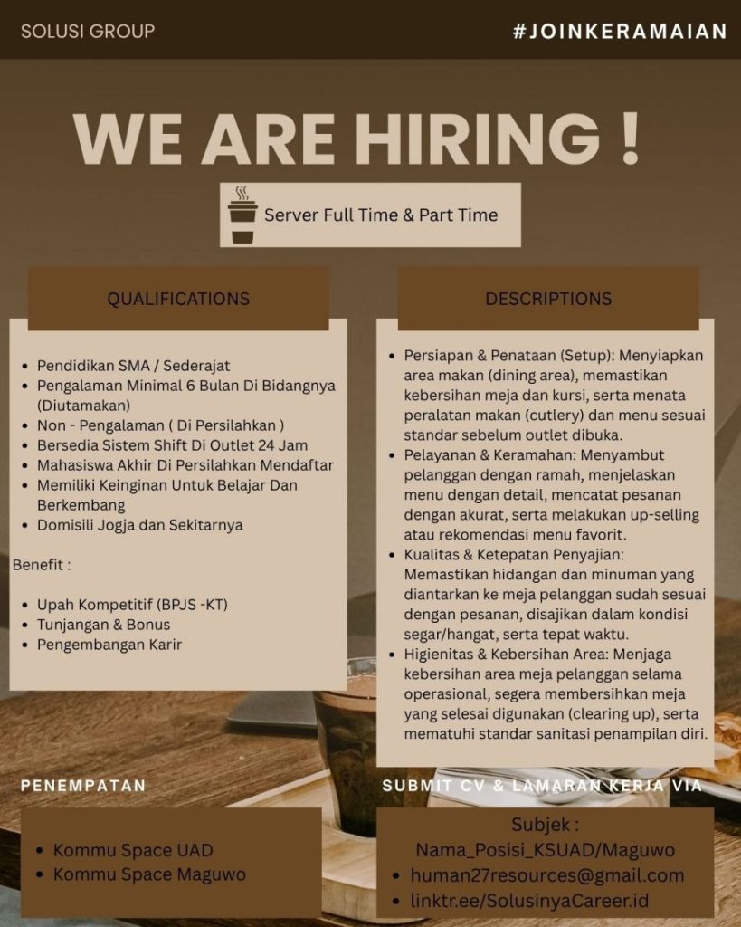 Poster lowongan Solusi Group