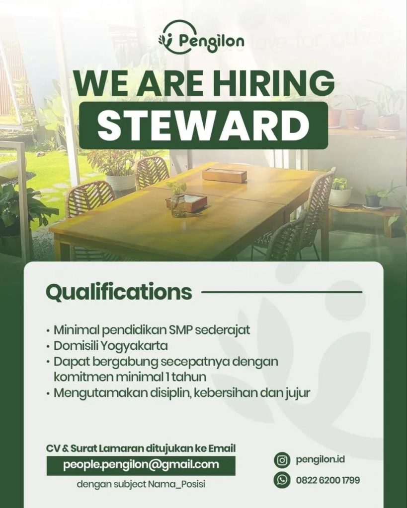 Poster lowongan Pengilon