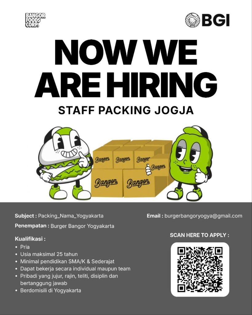 Poster lowongan Burger Bangor