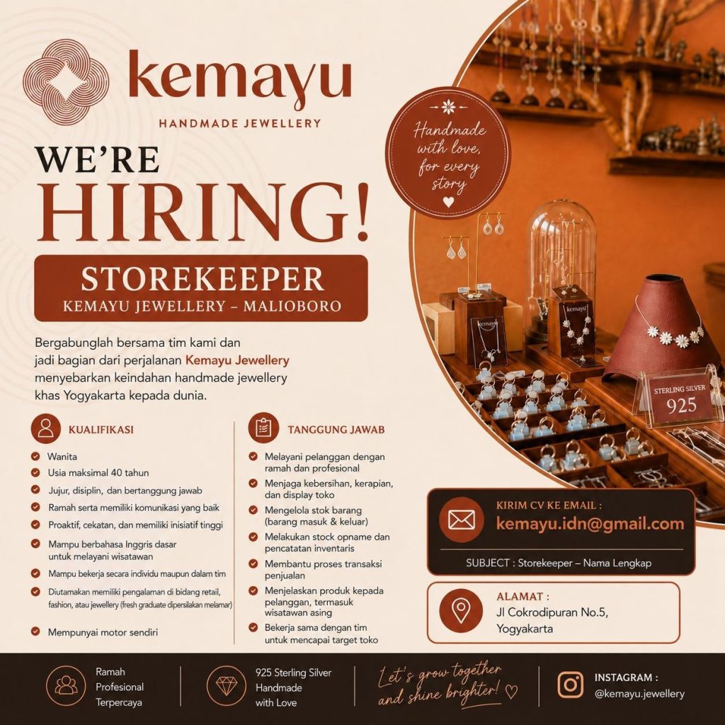 Poster lowongan Kemayu Jewellery
