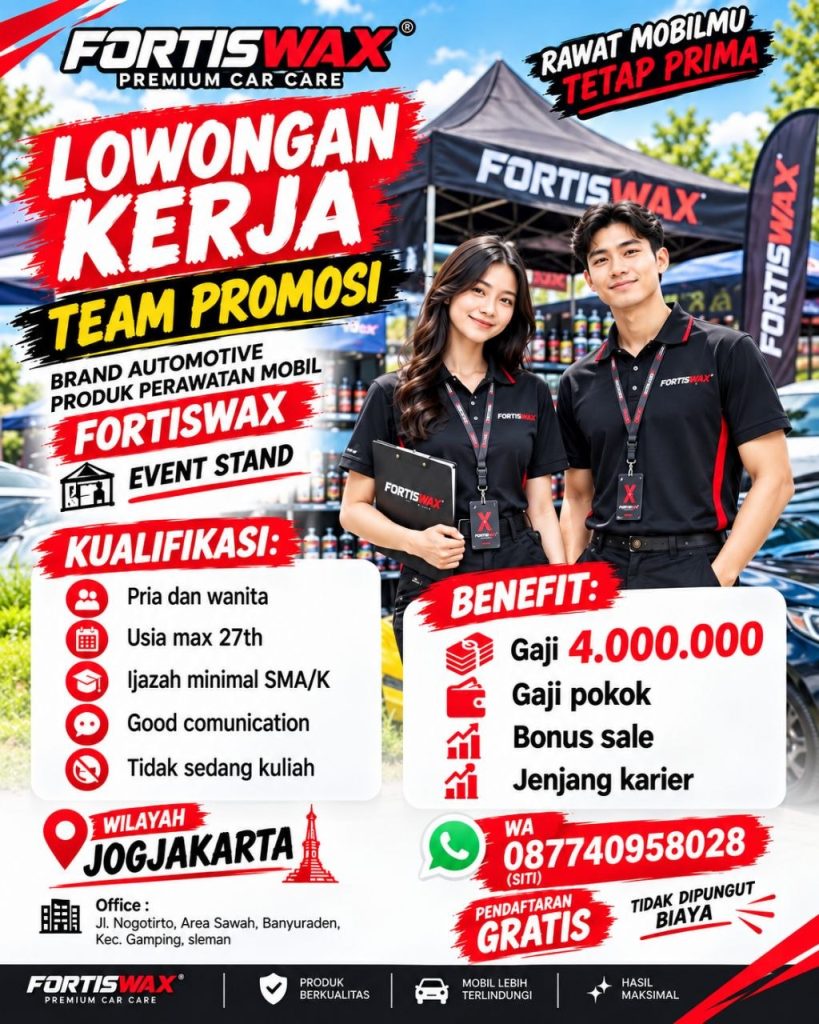 Poster lowongan FORTISWAX