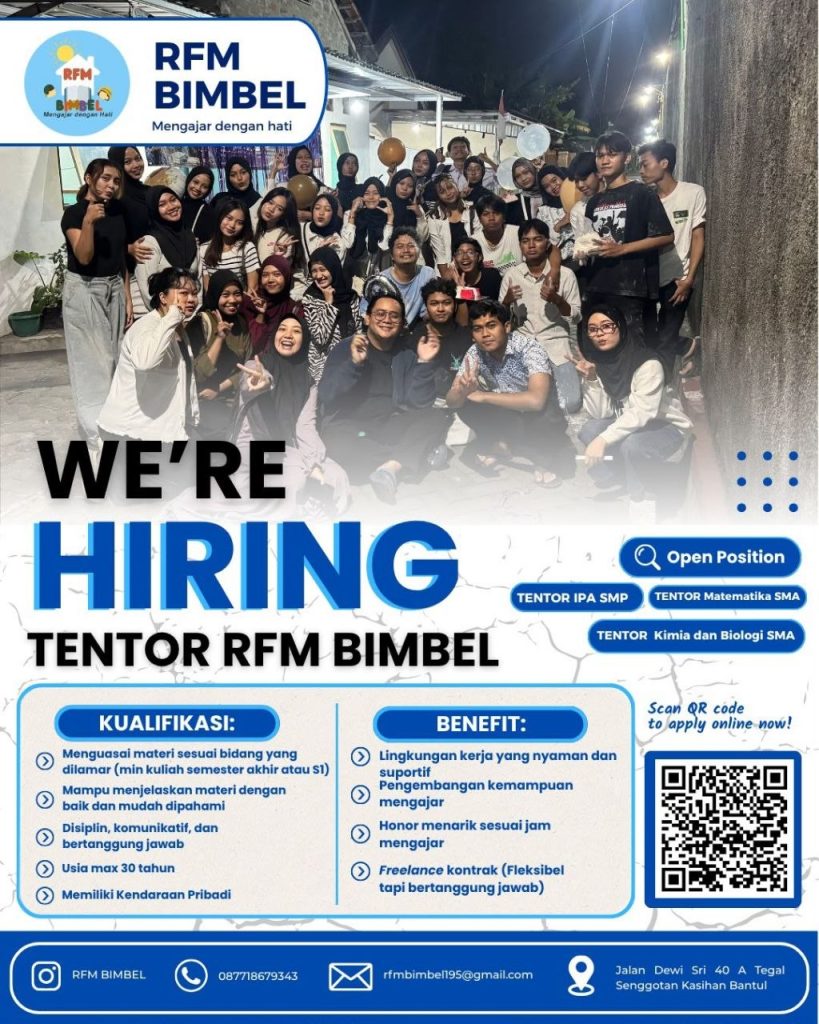 Poster lowongan RFM BIMBEL