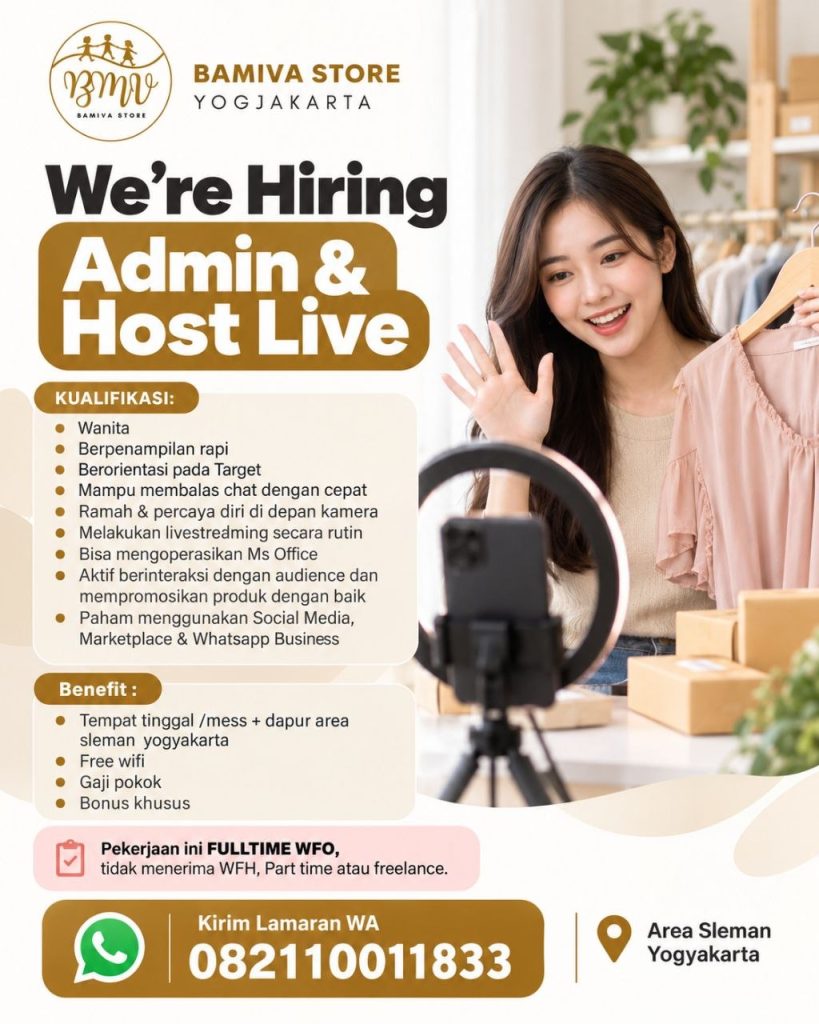 Poster lowongan Bamiva Store