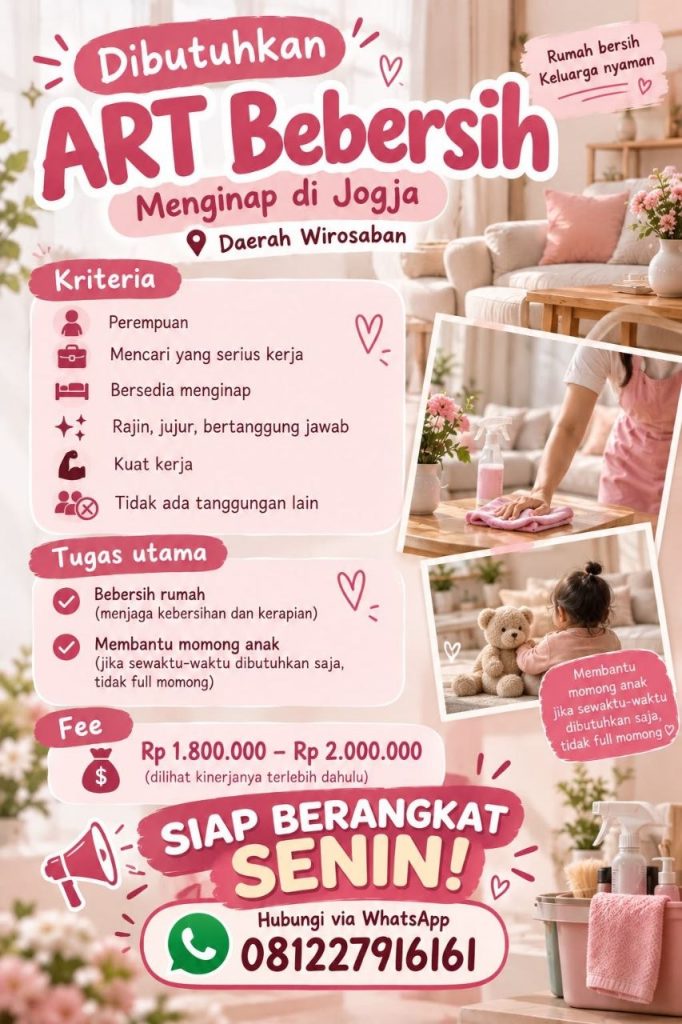 Poster lowongan LOKER JOGJA