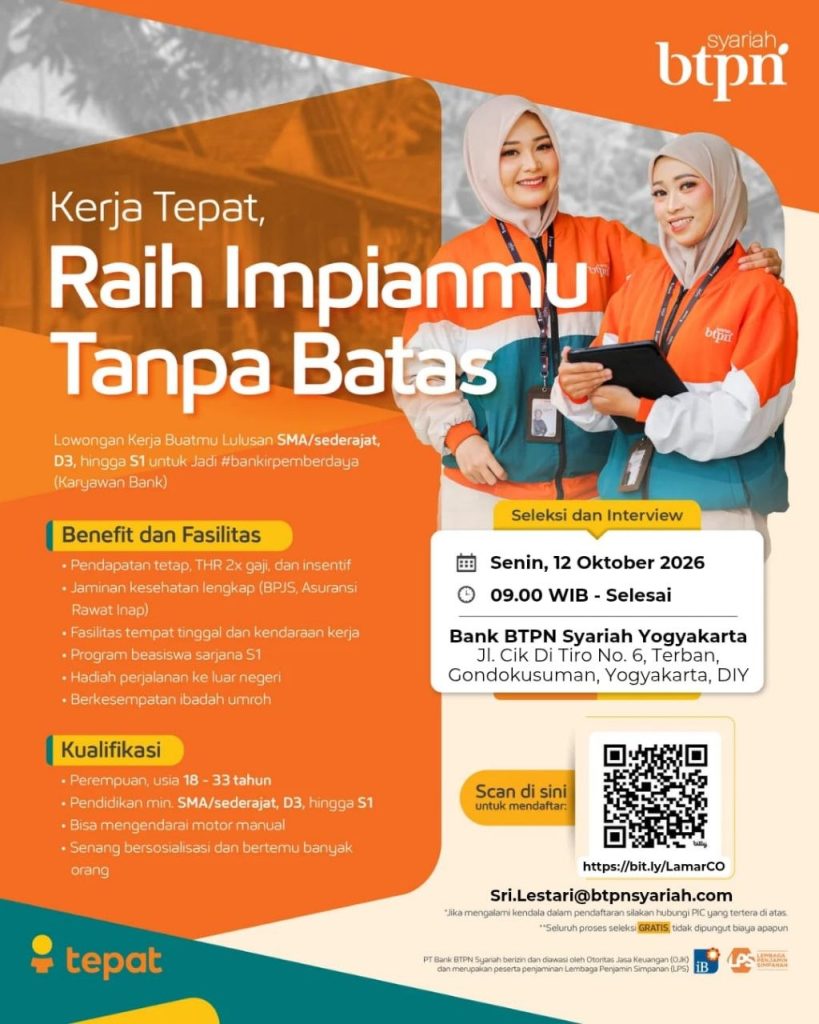 Poster lowongan Bank BTPN Syariah