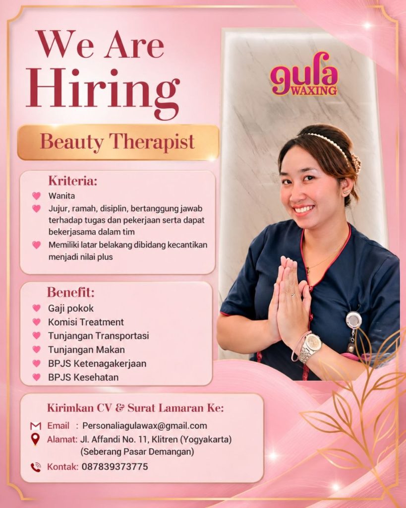 Poster lowongan Gula Waxing