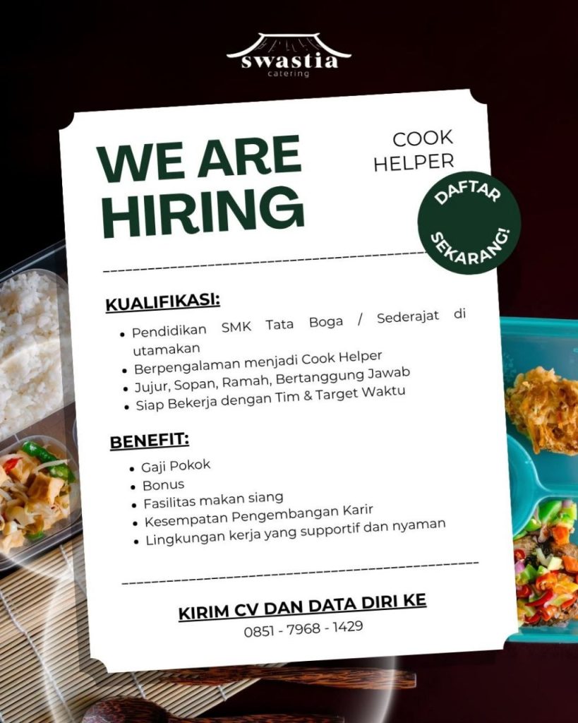 Poster lowongan Swastia Catering